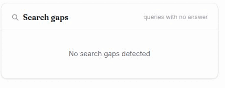 The Search gaps card showing only its heading and the text No search gaps detected