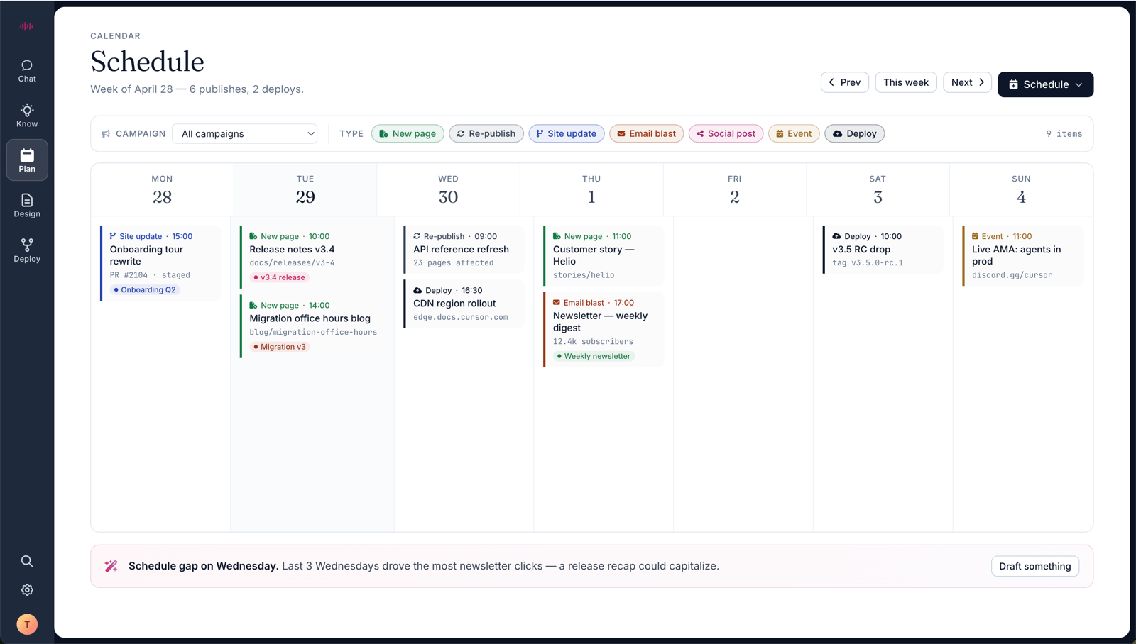 A screenshot of a calendar with a green and orange color scheme.