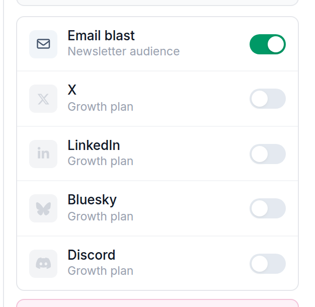 The page editor's Workflows tab on a Starter workspace, with a social channel row locked and labeled Growth plan