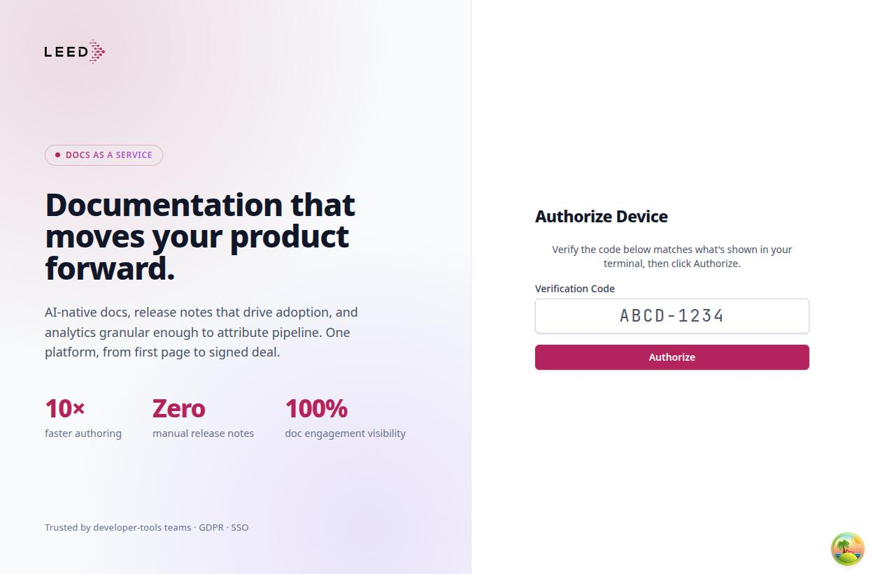 The Authorize Device screen with the verification code filled in