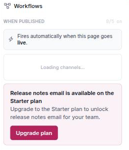 The Workflows tab on a Free workspace, showing the full-tab upgrade prompt